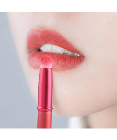 Lip Brush | Double-Ended Round Tip Lipstick Brush | Makeup Brush Tool with Lid for Liquid Cream Foundation Concealer Powder Shakven Red - Buy Online on GoSupps.com