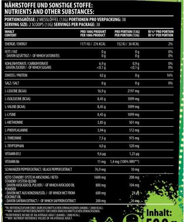 4YourGainz Bro EAA Keto-Blend Amino Acids - Vegan BCAA for Bodybuilding - 500g Fresh Green Apple - International Shipping Available - Buy Online on GoSupps.com