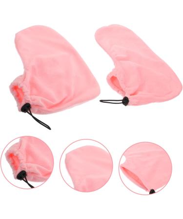 DRESSOOS 1 Pair Wax Warm Foot Cover Insulation Plush Bath Mat Pink 28X20X0.9CM Pink - Buy Online on GoSupps.com
