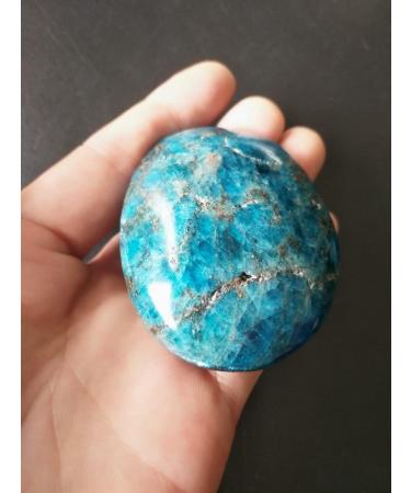 Crystal Natural Blue Apatite Palm Stone Crystal Stone - Buy Online on GoSupps.com