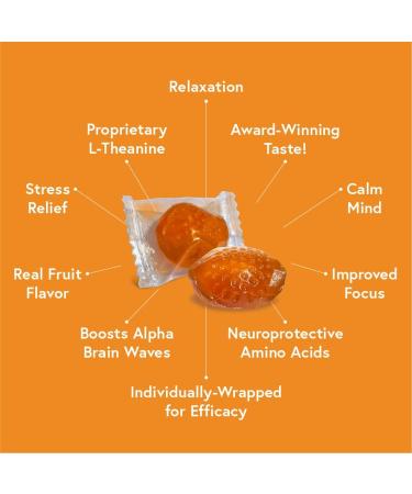 L-Theanine Positivity Gummies - Fast-Acting Stress Relief & Focus | Orange Flavored for Day or Night Use | 30 Individually-Wrapped Gummies - Buy Online on GoSupps.com
