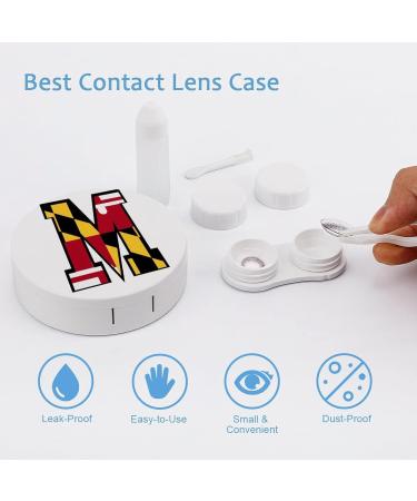 Maryland Flag M Round Case For Contact Lens Kit Storage Box with Mirror Printed - Buy Online on GoSupps.com