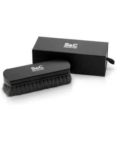 Stone and Clark Premium Black Horsehair Shoe Brush - 100% Horse Hair Bristles, Beech Wood Handle - Shoe Polish Perfection - Buy Online on GoSupps.com