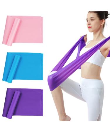 3Pcs Resistance Bands Elastic Exercise Bands 1.5M with 3 Resistance Levels for Women Men for Strenght Training Pilates Yoga Arms Upper Body and Shoulders