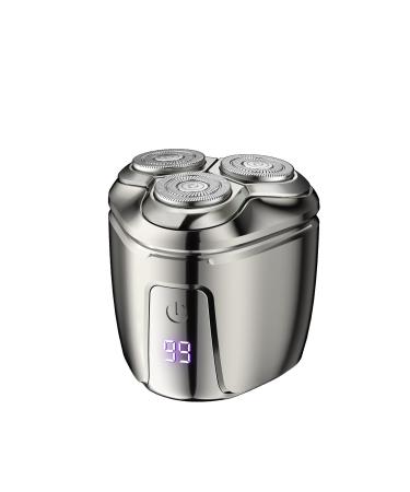 Men's electric shaver portable rechargeable electric shaver magnetic tip close at a stroke mini travel electric shaver full body bath smart razor (Electroplating gun color +1 blade head)