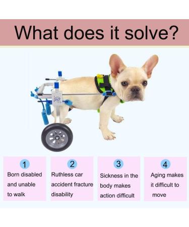 HeoBam Pet Wheelchair for Handicapped Hind Legs Small Dog Cat Doggie Two Wheels Adjustable Dog Wheelchair cart 7 Sizes for hind Legs Rehabilitation (S) - Buy Online on GoSupps.com