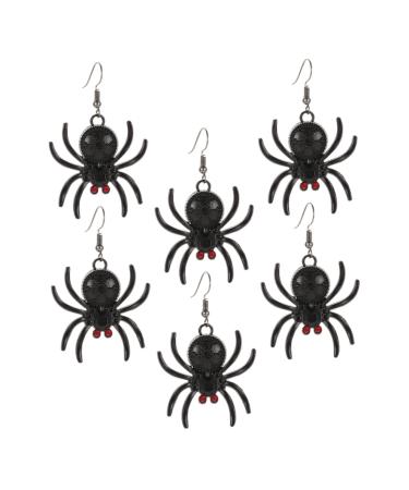 BIUDECO 3 Pairs Spider Eardrops Black Earrings for Men Women s Gifts Vintage Gifts for Men Halloween Costume Party Supplies Halloween Party Favors Spider Jewelry Zinc Alloy Black Ear Drop