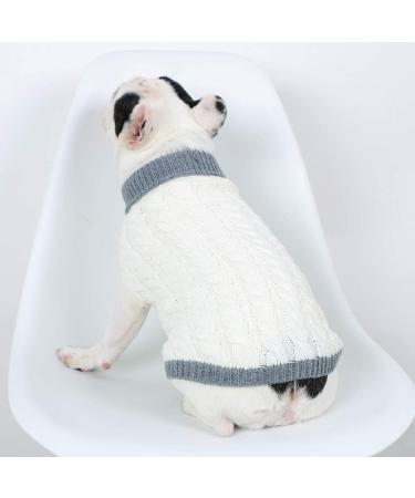 Gojiny Dog Sweater Vest - Warm Crocheted Coat for Small Medium & Large Dogs - Soft Knitted Apparel in XL Rice White - Buy Online on GoSupps.com