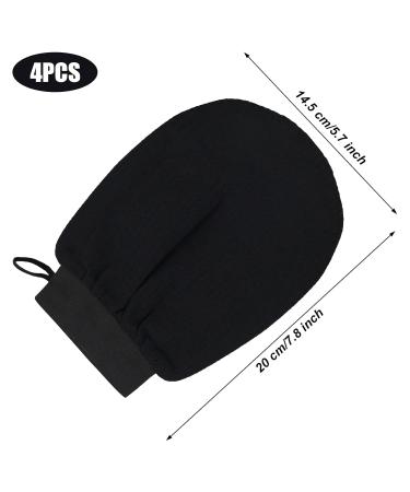 4 Pieces Black Deep Body Peeling Gloves - Dead Skin Remover for Men & Women | Exfoliating Shower Gloves - Buy Online on GoSupps.com