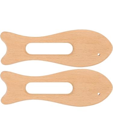 2 Pack Wooden Gua Sha Board - Fish Shape Beech Massage Tool for Arms Legs & Back - Safe & Polished Smoothing Therapy - Buy Online on GoSupps.com