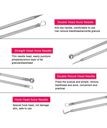 Xcello Blackhead Removal Needle Professional 4PCS Stainless Steel Blackhead Removal Kit - Buy Online on GoSupps.com