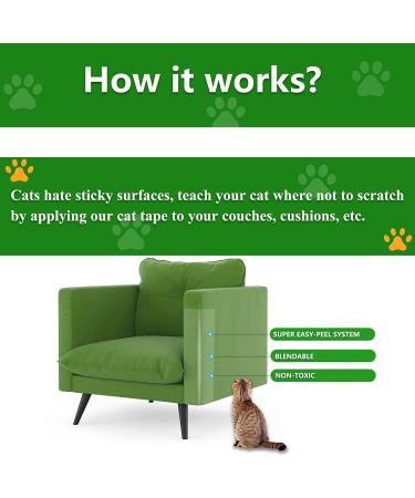 Jxselect Anti Scratch Cat Training Tape XL - Furniture Protector for Cats - Clear Double Sided Tape - 8 Pieces - Buy Online on GoSupps.com