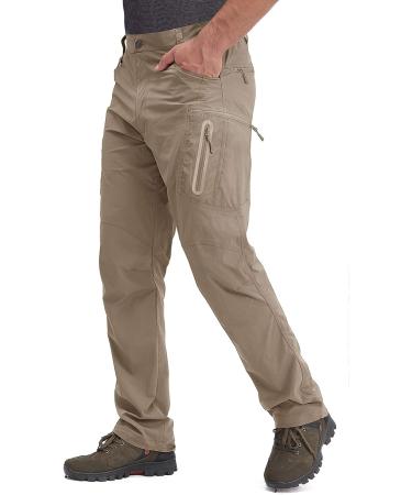 TACVASEN Men's Quick-Dry Water-Resistant Tactical Hiking Pants | Lightweight with 8 Pockets | Thin Khaki, Size 36 - Buy Online on GoSupps.com