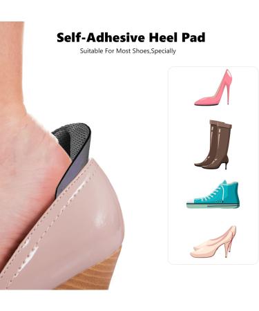 CHEERYMAGIC 2 Pairs Heel Cushion Inserts - Anti-Slip Shoe Pads for Women and Men | Blister Protectors and Comfortable Heel Cushion | Self-Adhesive Sport Shoe Inserts in Black - Buy Online on GoSupps.com