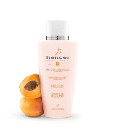 Biences Swiss Cosmetics - Moisturizing Body Lotion with Apricot Oil - 93/100 Yuka & 99.73% Natural - Suitable for All Skins Suitable for Sensitive Skin - 100% Swiss - 250 ml