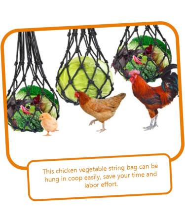 HAPINARY 2pcs String Feeders for Chickens Foraging Tool Chicken Black Hooks Nylon Fruit Bag Vegetable - Buy Online on GoSupps.com