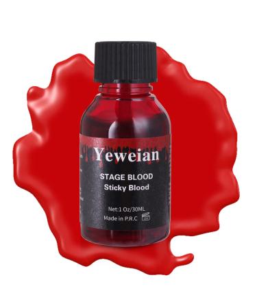 Yeweian Halloween Fake Blood 6.76Oz/200ML Realistic Effects Squirt Blood  Washable Fake Blood for Clothes Easy Dry Flow Liquid Blood for Eye Blood  Drops Halloween SFX Makeup for Zombie Vampire and Monster Cosplay