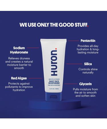 Huron Men s Face Moisturizer Lightweight Soothing Cooling Face Lotion for All-Day Lasting Hydration Vegan Phthalate Free Sulfate Free Paraben Free 3.4 Fl Oz (2 Pack) Face Moisturizer 2 Pack - Buy Online on GoSupps.com