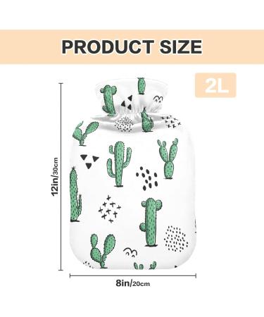 Cute Cactus Hot Water Bottle with Cover - 2L Pain Relief & Headache Solution | International Shipping Available - Buy Online on GoSupps.com