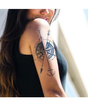 Oottati 6 Sheets Semi Permanent Waterproof Arm Temporary Tattoos - Plant-Based Ink, Infinity Realistic Designs - Ship Boat Anchor, Compass, Scorpion, Sailor Sea Arrow - Long Lasting & Natural Fading - Buy Online on GoSupps.com