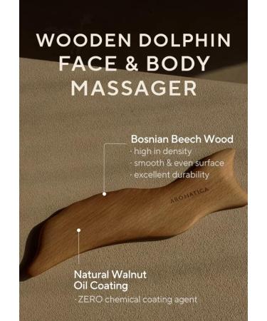 AROMATICA Wooden Dolphin Face & Body Massage Tool | Beech Wood Gua Sha | Promotes Circulation and Reduces Puffiness - Buy Online on GoSupps.com