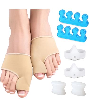Bunion Corrector for Women and Men Stocking Stuffers 8 Pack Bunion Relief Protector Sleeves Kit to Straighten Overlapping Toes Toe Separator Pain Relief for Day and Night 8 Pieces set