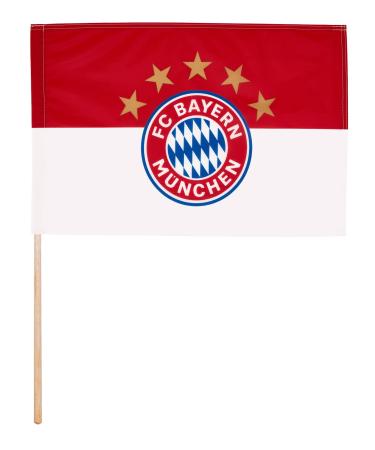 FC Bayern Munich flag logo | With pole | 60 x 40 cm | Red-white