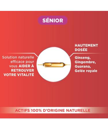 Fort Pharma - Vitality 4G Senior | Energy Supplement - Ginseng Ginger Guarana and Royal Jelly | 20 bulbs - Buy Online on GoSupps.com