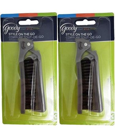 Goody 08524 Style On The Go Compact Brush and Comb Combo (Pack of 2) Maintain Your Look On the Go Perfect Size for Purse Pocket or Tote Bag Measures Approx. 8.25 When Unfolded & 4.5 When Folded