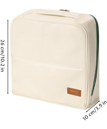 Trousse de Maquillage Debout de capacit Trousse Maquillage Debout avec Plusieurs Compartiments pour Organisateur Vertical en Cuir PU Voyage (Blanc) Blanche - Buy Online on GoSupps.com
