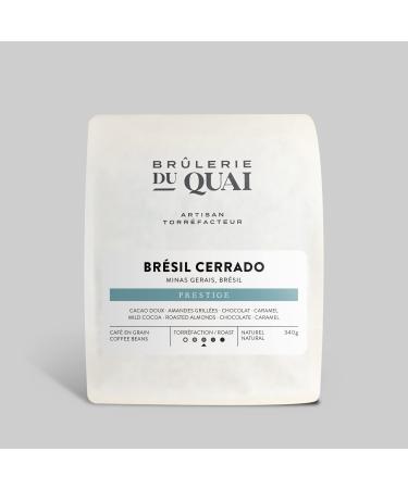 Brazil Cerrado Barbosa Coffee - Medium Roast - Espresso Blend - Whole Beans - 340g - Br lerie du Quai and Design Br sil Cerrado Barbosa 340 g (Pack of 1)