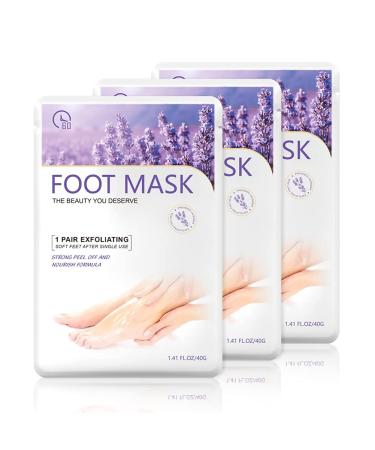 CHAINPLUS Exfoliating Foot Peel Mask - 3Pcs Skin Remover Natural Treatment For Dead Skin Calluses & Dry Skin - Repair Rough Cracked Heels - Baby Soft Smooth Touch Feet Men & Women Foot Care