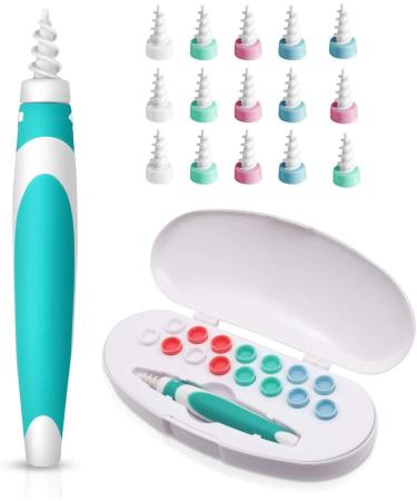 q twist ear cleaner - Spiral Ear Wax Removal Soft Silicone & Safe q Grips Earwax Remover Upgraded Ear Cleaner Tool for Adults & Kids Premium q-Grips Earwax Remover with 16 Replacement Tips