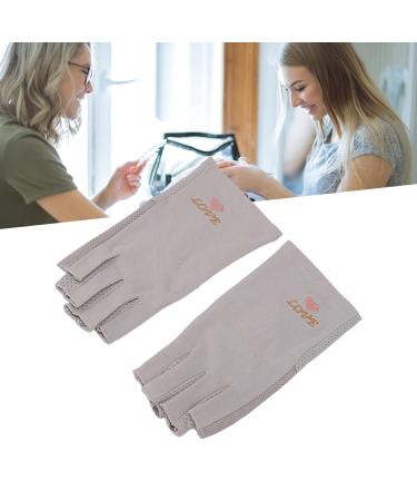 Anti UV Gloves for Gel Nail Lamp Manicure Gloves UV Protection Stretchy Breathable Fingerless Fiber Cotton Nail Lamp Gloves for Home Salon(Gray) - Buy Online on GoSupps.com