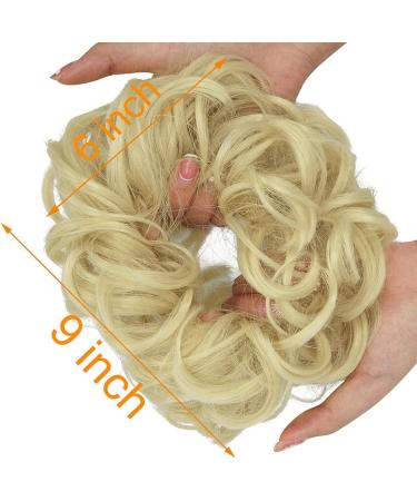 OMGREAT 2PCS Thick Updo Messy Hair Buns Curly Wavy Ponytail Extensions - Bleach Blonde Color - Hair Scrunchies for Women and Girls - Buy Online on GoSupps.com