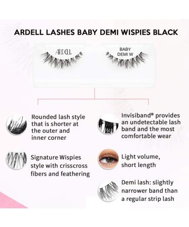 Ardell Baby Demi Wispies Black False Eyelashes (4 Pack) - Long-lasting and Natural Looking - Buy Online on GoSupps.com