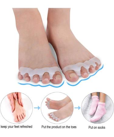 Orthopedic Toe Separators and Stretchers - Gel Silicone Spacers for Toe Alignment and Pain Relief - Bunion Corrector and Hammer Toe Straightener - 2 Pairs for Women and Men - Buy Online on GoSupps.com