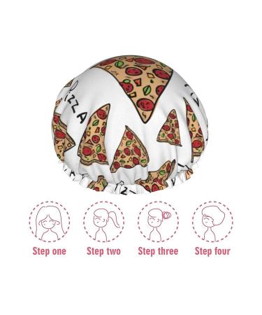 Pizza Pattern Shower Cap | Elastic & Reusable | Fits All Head Sizes | Waterproof & Quick Drying - Buy Online on GoSupps.com