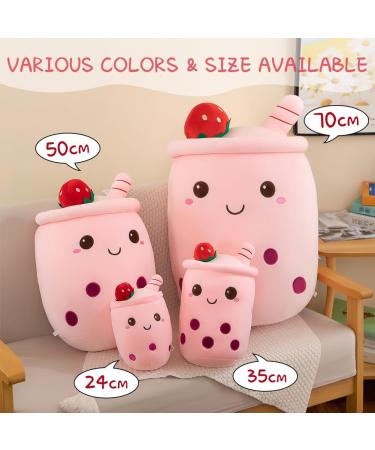 Boba Plush Pillow - Giant Bubble Tea Stuffed Animal Toy (Pink 35cm) - Buy Online on GoSupps.com