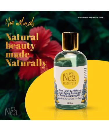 Blue Tansy & Organic Hibiscus Facial Cleansing Oil - Anti-Aging Pore-Deep Cleanser - 4.0 fl. oz - Ships Internationally - Buy Online on GoSupps.com