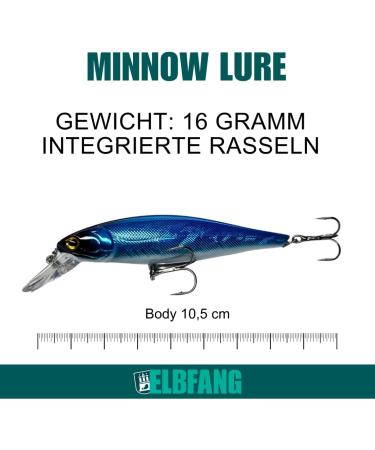 ELBFANG Wobbler Set - 10.5 cm / 16 g - Ideal for Pike Zander & Perch - Includes Artificial Bait Box - International Shipping - Buy Online on GoSupps.com