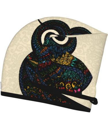 Owl Mandala Microfiber Hair Towel | Super Absorbent Coral Velvet Wrap for Long Curly & Thick Hair - Quick Dry for Women - Buy Online on GoSupps.com