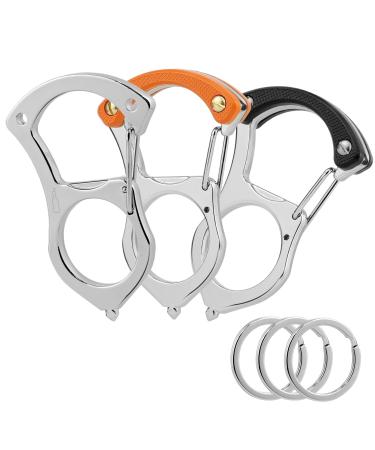 Pack of 3 Key Chains Carabiner Key Chain Multifunctional Car Key Ring with Key Ring Metal Carabiner Hook Self-Protection Hook for Outdoor Tools perfect for everyday use and emergencies.