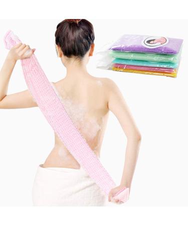 5 Pieces Exfoliating Bath Towels Long Exfoliating Towels Long Nylon Scrubber Bath Towel Body Washcloth Back Brush Belt - Buy Online on GoSupps.com
