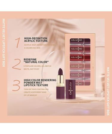 OKENTEN 6 Colors Matte Lipstick Set - Waterproof & Long-Lasting Nude Lipsticks - Moisturizing Makeup Gift Set - Labiales Matte Larga Duracion 26 02 - Buy Online on GoSupps.com