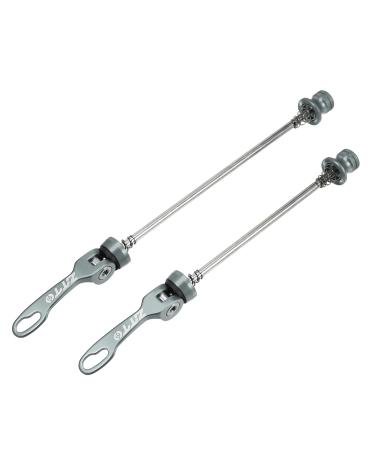 A ABSOPRO 2 pieces bicycle quick release axle skewers 5.91" 7.28" titanium tone