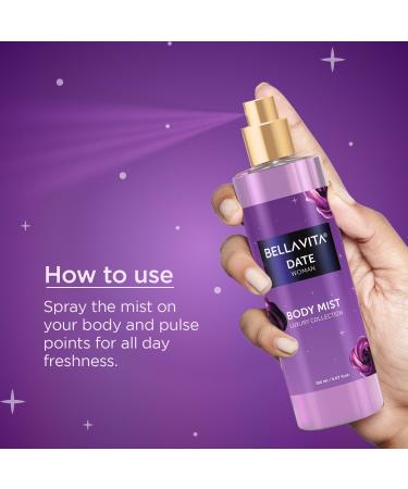 Bell Vita Luxury Date Women Body Spray Mist Perfume for Refreshing Floral & Vanilla Long Lasting Fragrance with Pink Pepper and Red Fruits 150 ml - Buy Online on GoSupps.com