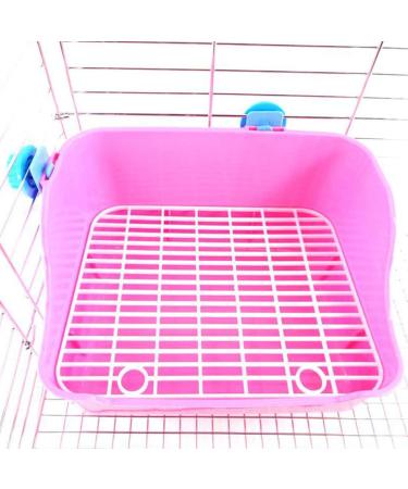 COLLBATH Hamster Potty Trainer Pig Litter Cage Potty Pan Small Animal Bedding Chinchilla Bedding Cages Pink - Buy Online on GoSupps.com