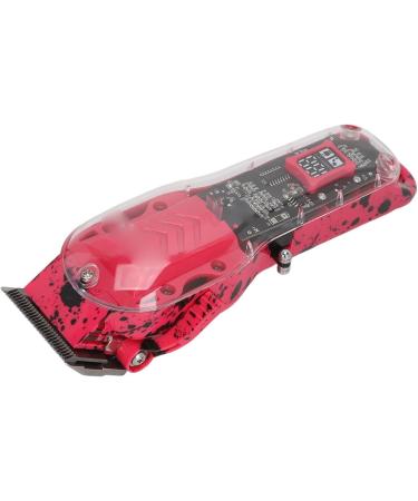 Mini Transparent Barber Clipper Professional Digital Ergonomic Curved Electric Hair Clipper with LED Display for Salon (Red) - Buy Online on GoSupps.com