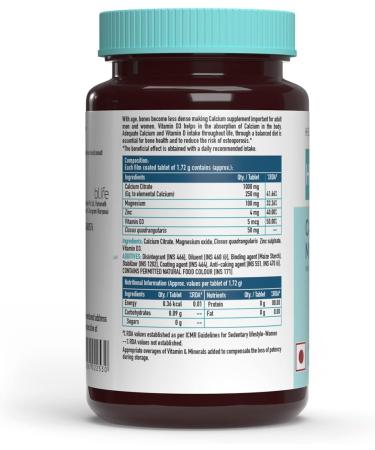 Health K Calcium Magnesium & Zinc Tablets with Vitamin D3 - 60 Count - Bone and Joint Support Supplement for Men and Women - Buy Online on GoSupps.com